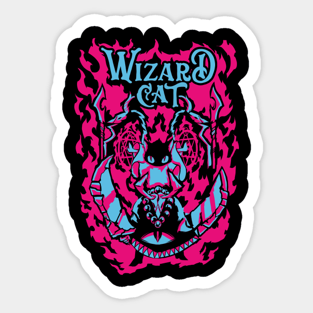 Wizard Cat Sticker by gingerkittenenterprises